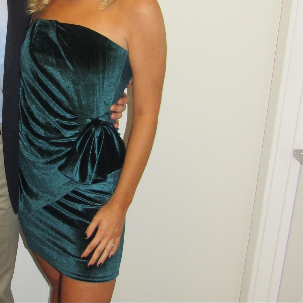 Forest green dress!
